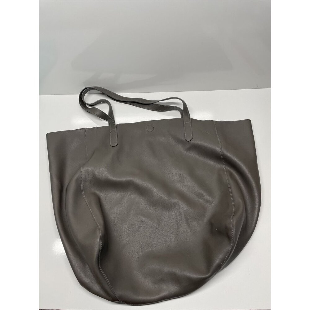 Large Gray Purse Shoulder Bag Magnetic Close Faux‎ Leather Dump Bag